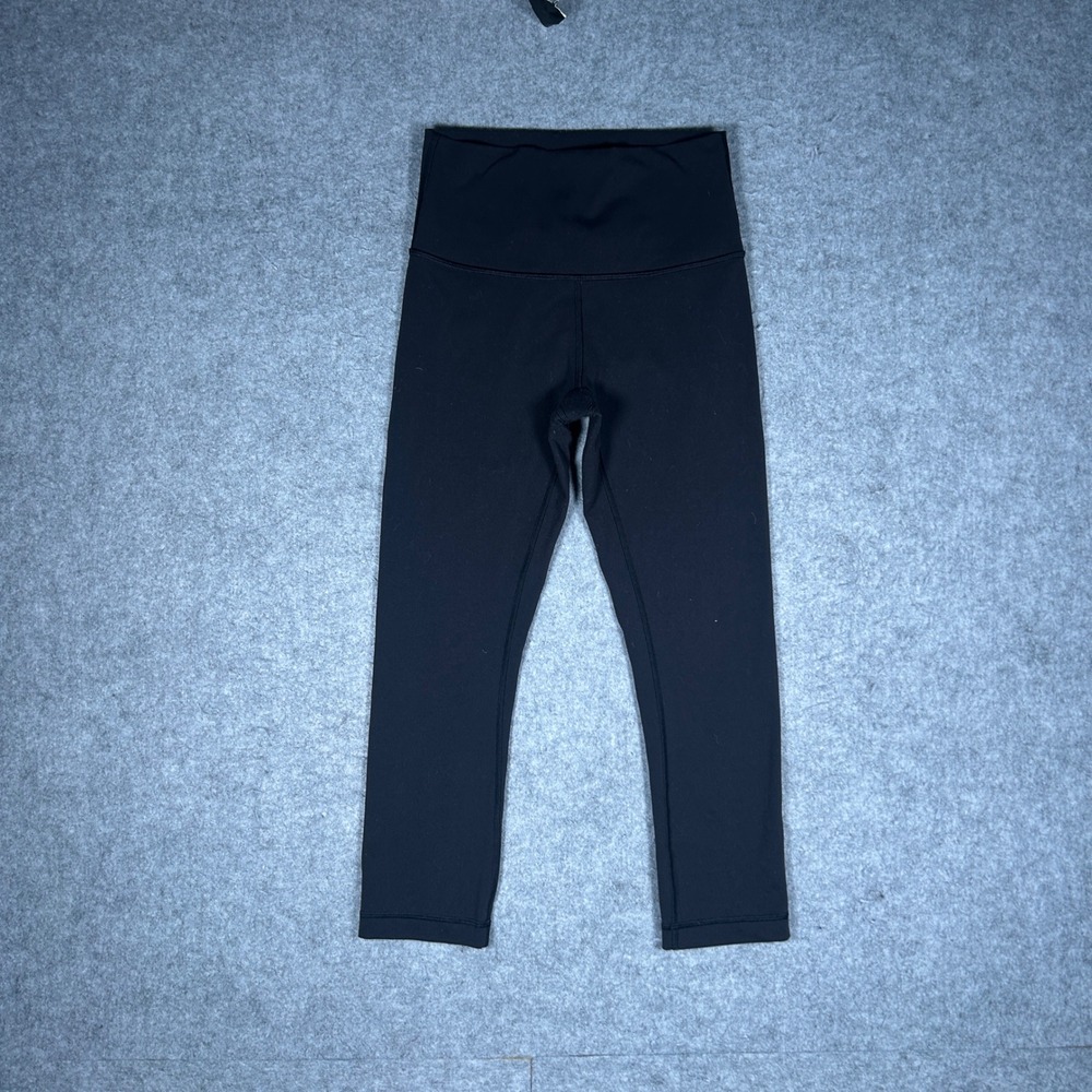 Lululemon Wunder under crop full on luon Leggings Women 4 Black Gym Workout